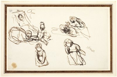 Děti sedící na zemi, pravděpodobně studie k dílu „Shakespeare jako dítě s tragédií a komedií“ od George Romney
