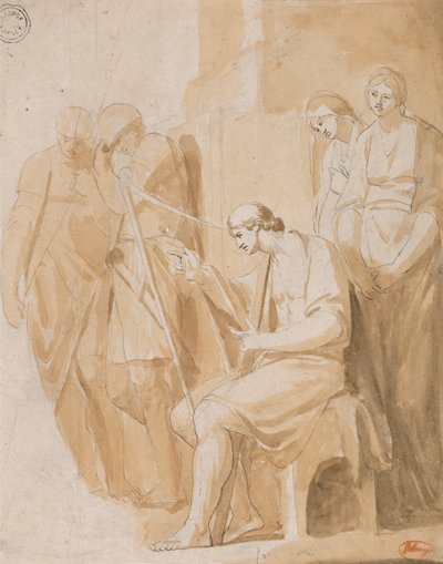 David hraje na harfu od George Romney