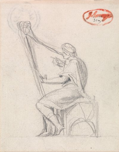 David hraje na harfu od George Romney