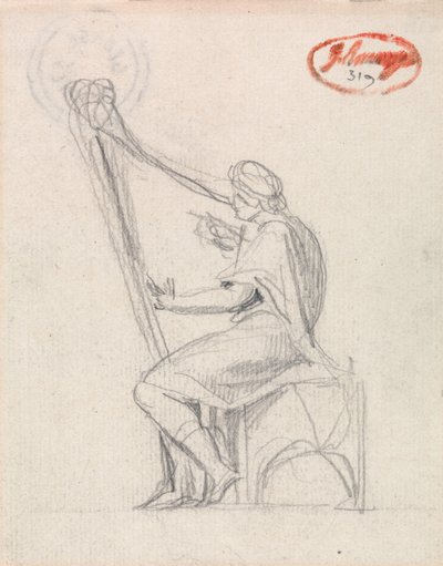 David hraje na harfu od George Romney