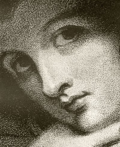 Detail Emmy, Lady Hamiltonové, vyrytý Johnem Jonesem, z 