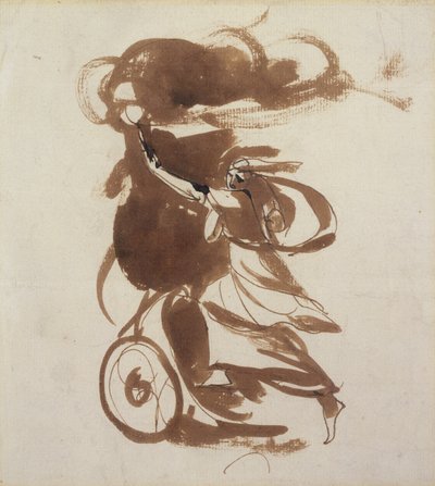 Emma Hart jako Medea (pero a hnědý inkoust a omytí stopami tužky na papíře) od George Romney