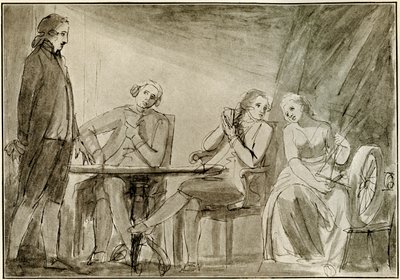 Emma Lady Hamilton v Romneys Studio od George Romney