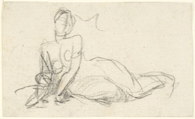 Ženská postava sedící na zemi od George Romney
