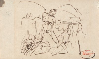 Kompozice obrazu; pravděpodobně Samson a Delila od George Romney