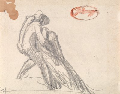 Postava podepírající omdlévající postavu od George Romney