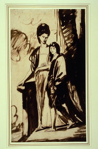 Portrét matky a jejího syna (pravděpodobně Jane, vévodkyně z Gordonu, a její syn George, první markýz z Huntley) od George Romney