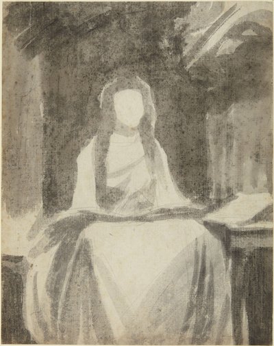 Portrétní studie lady Hamiltonové jako svaté Cecílie od George Romney