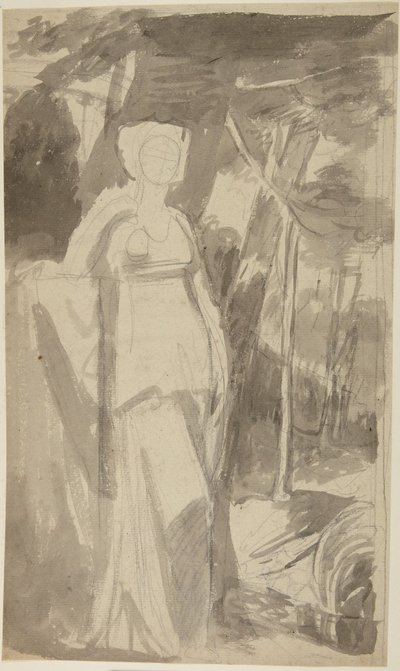 Portrétní studie slečny Francis Woodleyové od George Romney