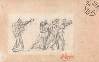 Pravděpodobně postava, která uvaluje kletbu na skupinu lidí od George Romney