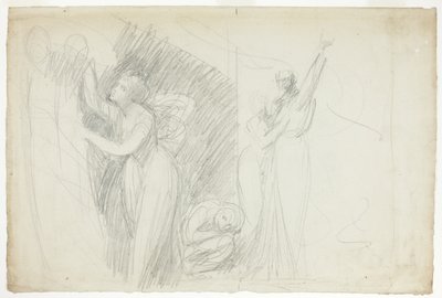 Prospero, Miranda a Caliban z Bouře od George Romney