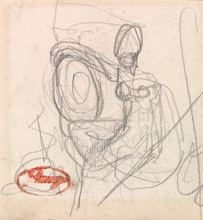 Sedící postava s přilbou a štítem od George Romney