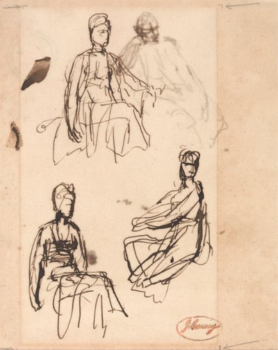 Sedící žena: Tři studie od George Romney