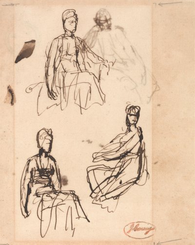 Sedící žena: Tři studie od George Romney