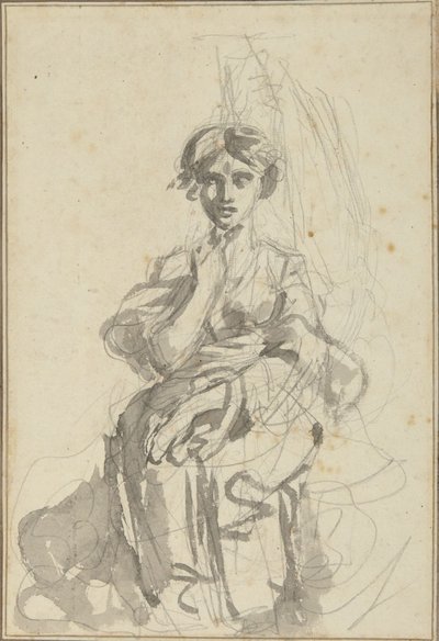 Sedící ženská postava od George Romney