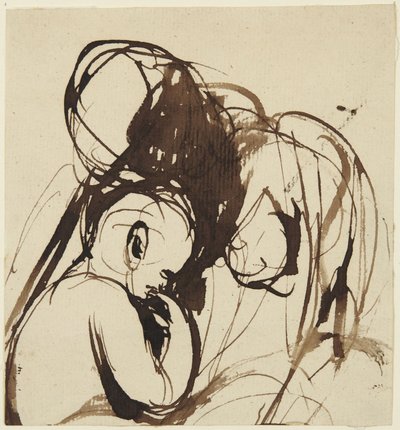 Sedící žena s dítětem od George Romney