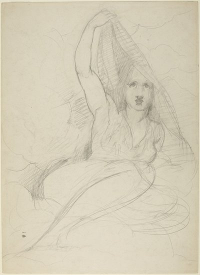 Sedící žena, která odhaluje své tělo od George Romney