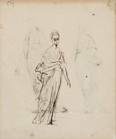 Samostatná ženská postava od George Romney