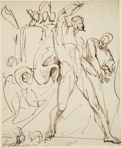 Náčrt postavy Macbetha ve scéně hostiny z hry Macbeth od George Romney