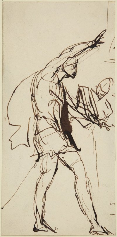 Náčrt postavy Macbetha ve scéně s hostinou z dramatu Macbeth od George Romney