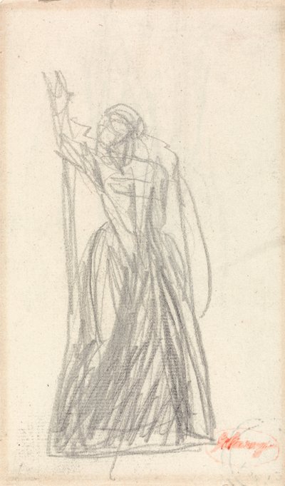 Stojící postava, pravděpodobně pro Lady Macbeth od George Romney