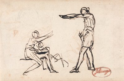 Stojící postava ohrožující matku s dítětem od George Romney