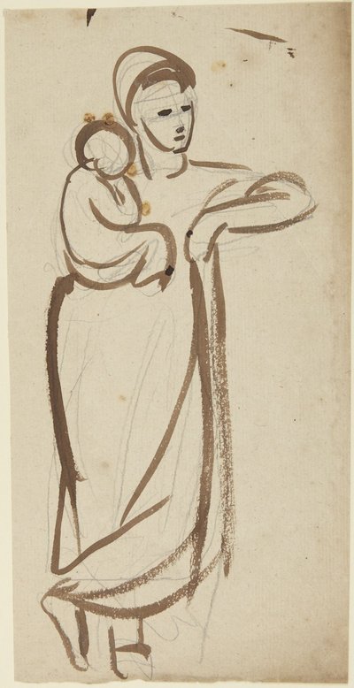 Stojící ženská postava držící dítě od George Romney