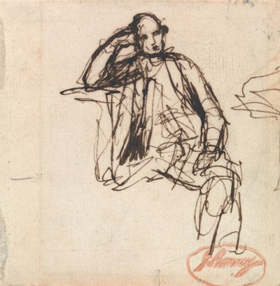 Studie k portrétu sedícího muže od George Romney