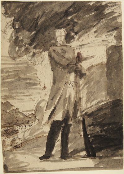 Studie k celopostavovému portrétu muže držícího zbraň od George Romney