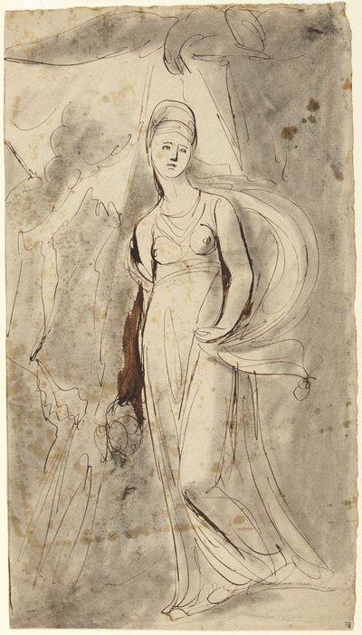 Studie k portrétu Elizabeth Warrenové, vikomtky z Bulkeley, v roli Héby od George Romney