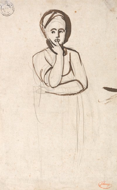 Studie zamyšlené ženy od George Romney