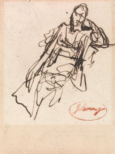 Studie sedící ženy od George Romney