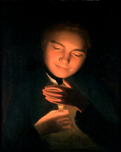 Bratr umělců James, držící svíčku, 1761 od George Romney