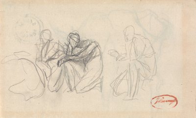 Tři klečící postavy od George Romney
