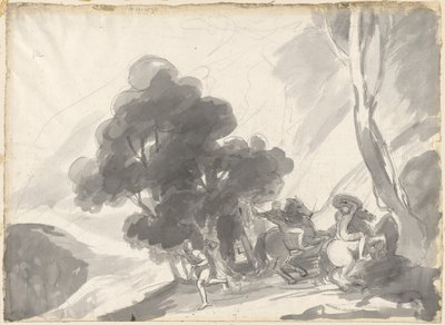 Troilus a Kressida, 4. jednání, 5. scéna: Souboj mezi Hektorem a Ajaxem II. od George Romney