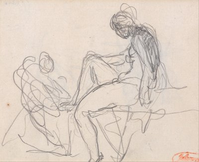 Dvě postavy: Pravděpodobně pro Dianinu lázeň od George Romney