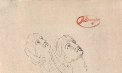 Dvě hlavy hledí vzhůru od George Romney