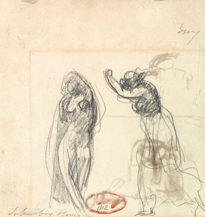 Dvě skici ženské postavy od George Romney