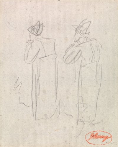 Dvě stojící postavy ve vysokých kloboucích od George Romney
