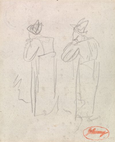 Dvě stojící postavy s vysokými klobouky od George Romney