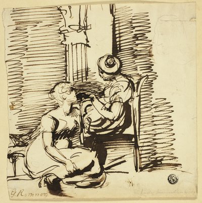 Dvě ženy v interiéru od George Romney
