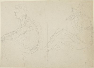 Dvě studie ženy v sedě od George Romney