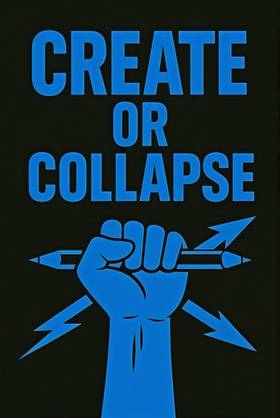 CREATE OR COLLAPSE, 2025 (akryl na plátně) od George Rosaly