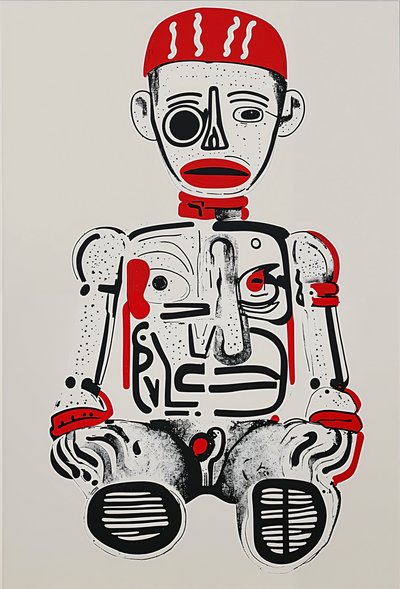 "Digitální totem", 2024 (akryl na plátně) od George Rosaly