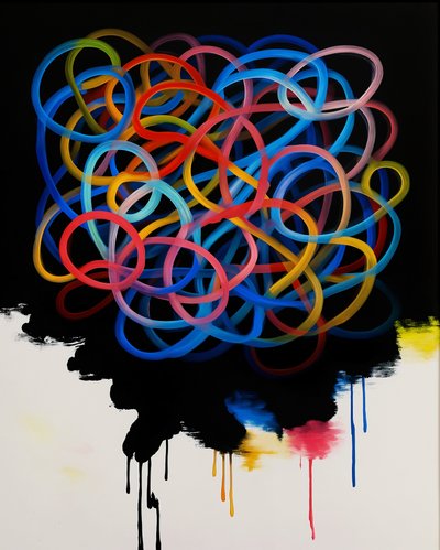 Spletitá harmonie, 2025 (akryl na plátně) od George Rosaly