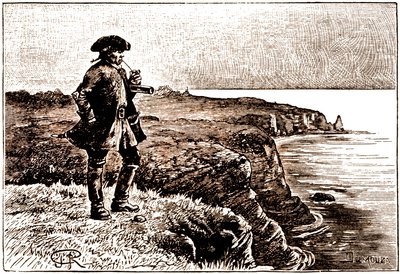 Kapitán Billy Bones sleduje příjezd pirátů od George Roux