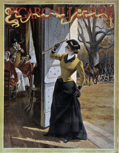 Žena v loveckém úboru - ve „“ Figaro Illustrated““ z října 1895 od George Roux