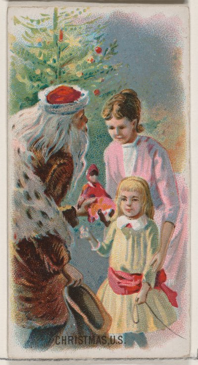 Vánoce, Spojené státy americké, ze série Holidays N80 pro cigarety značky Duke, 1890., 1890. od George S. Harris and Sons