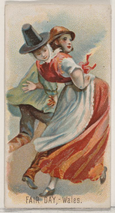 Fair Day, Wales, ze série Holidays N80 pro cigarety značky Duke, 1890., 1890. od George S. Harris and Sons