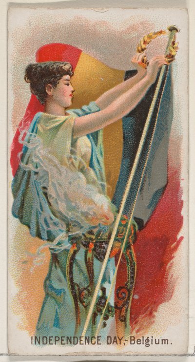 Den nezávislosti, Belgie, Rakousko, ze série Holidays N80 pro cigaretu značky Duke..., 1890. od George S. Harris and Sons